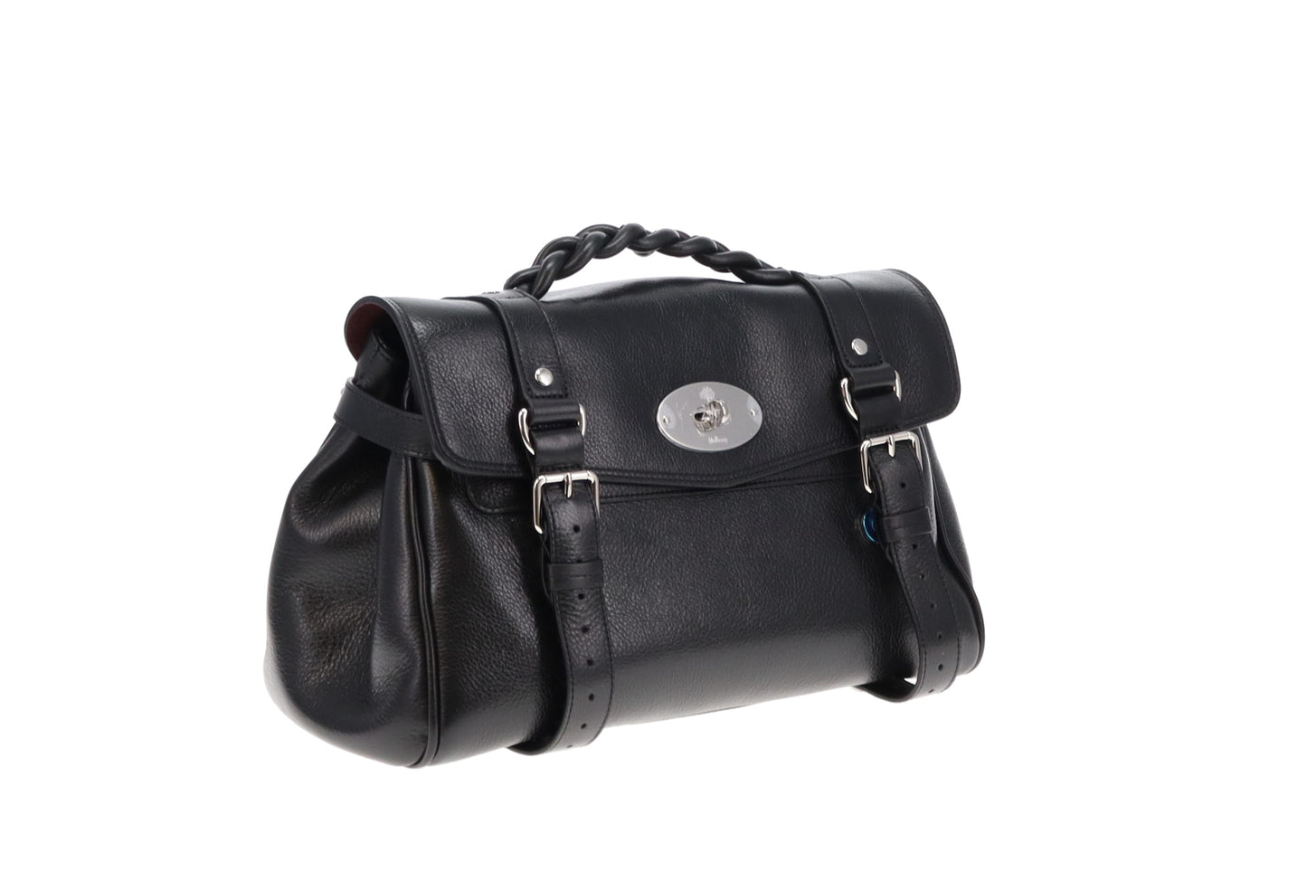 Mulberry Black High Shine Leather SHW Alexa