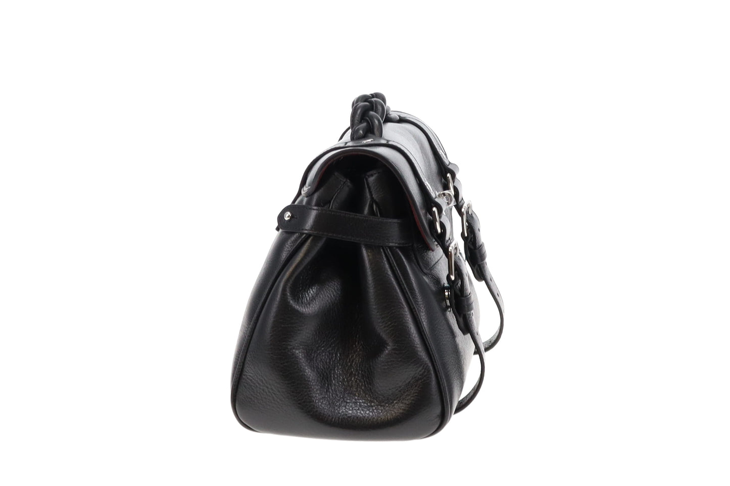 Mulberry Black High Shine Leather SHW Alexa