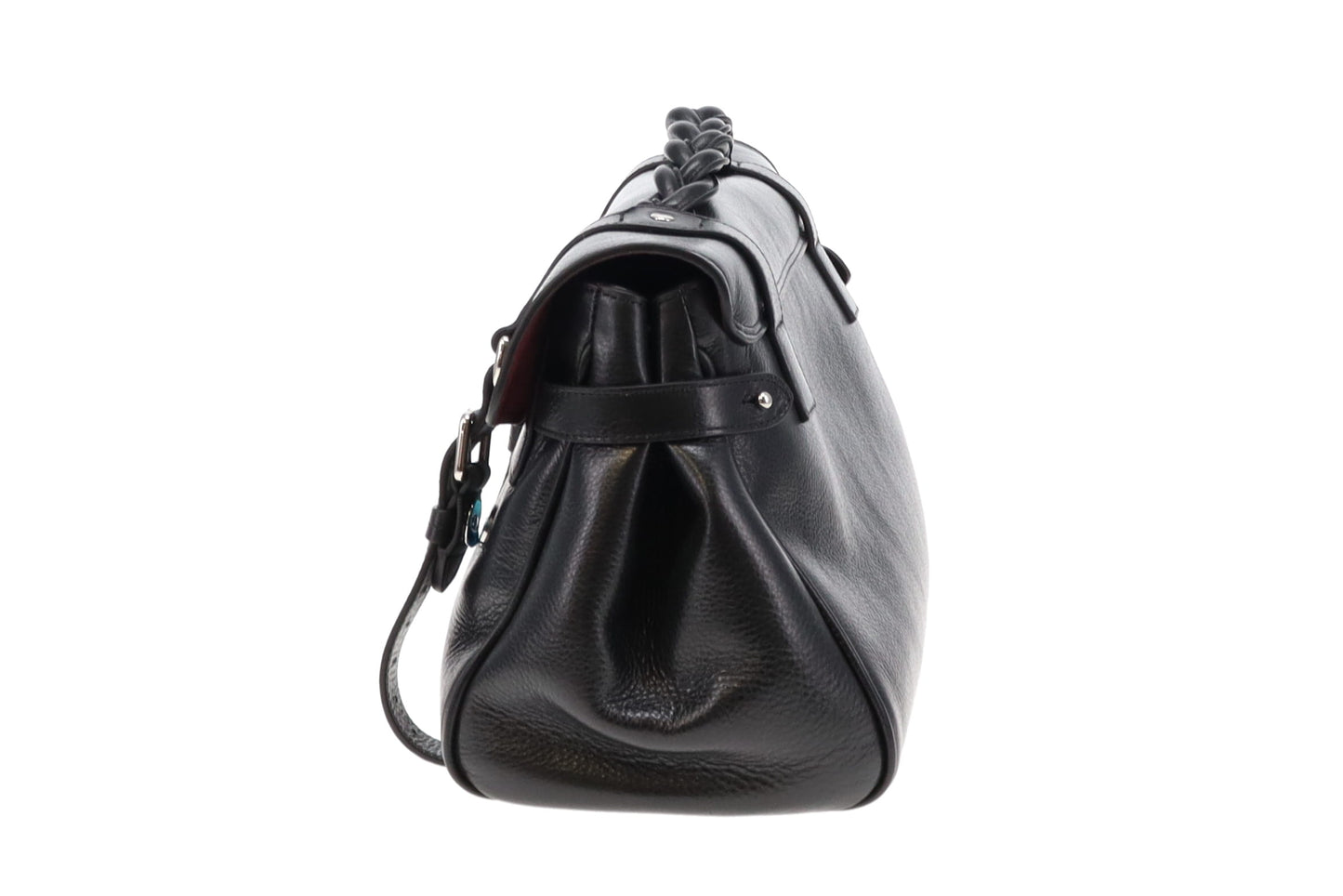 Mulberry Black High Shine Leather SHW Alexa