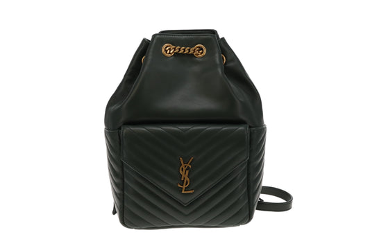 Saint Laurent New Vert Fonce Lambskin Joe Backpack