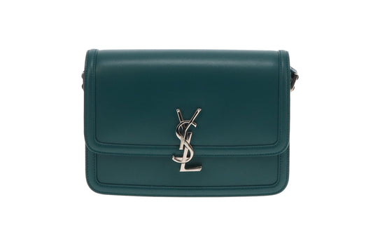 Saint Laurent Teal Box Leather Medium Solferino Satchel 2020