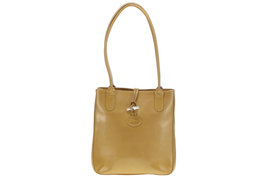 Longchamp Vintage Gold Roseau Top Handle Tote