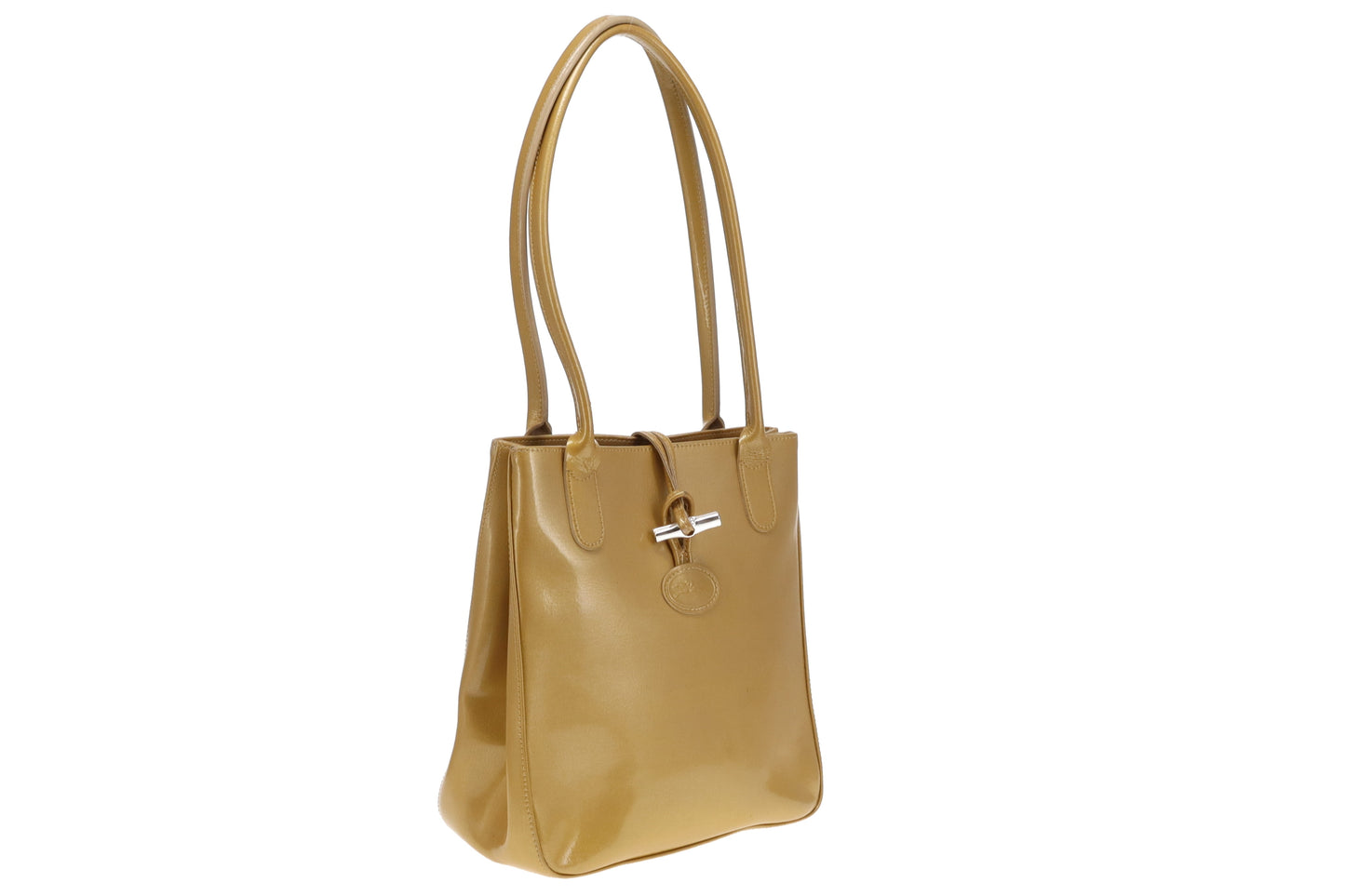 Longchamp Vintage Gold Roseau Top Handle Tote