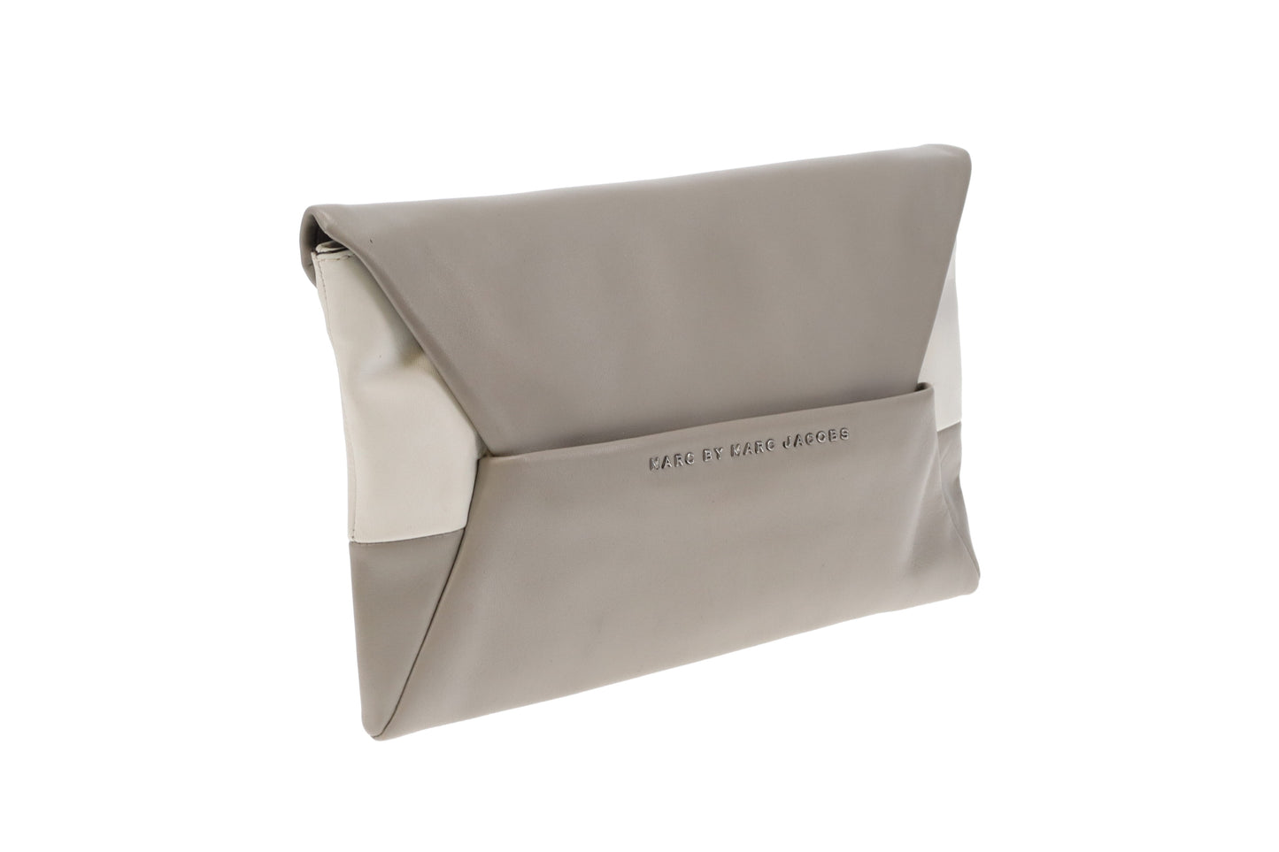 Marc By Marc Jacobs Envelope Clutch Grey & White Long