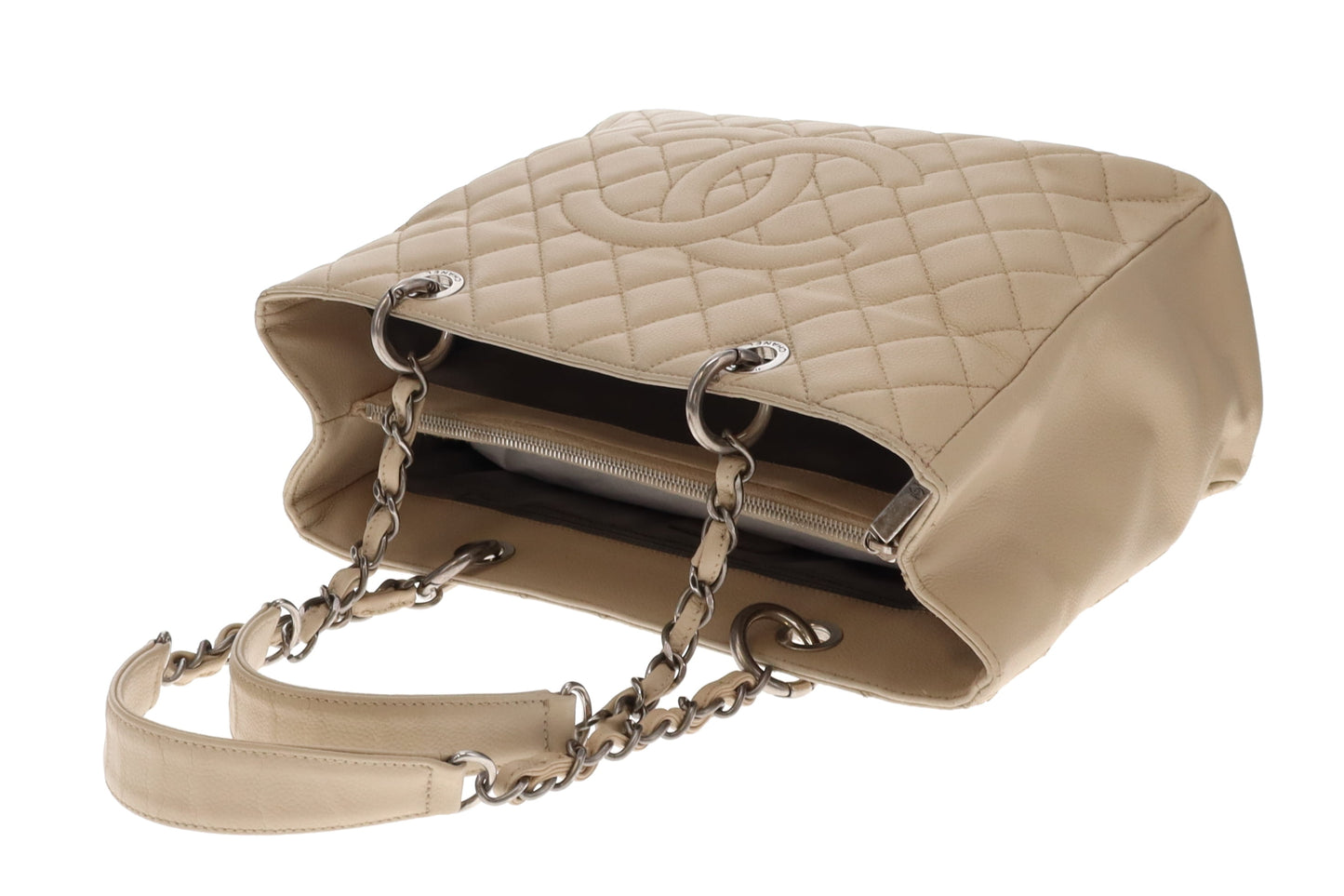 Chanel Grand Shopping Tote Light Beige New Model With Ruthenium Hardware 2009