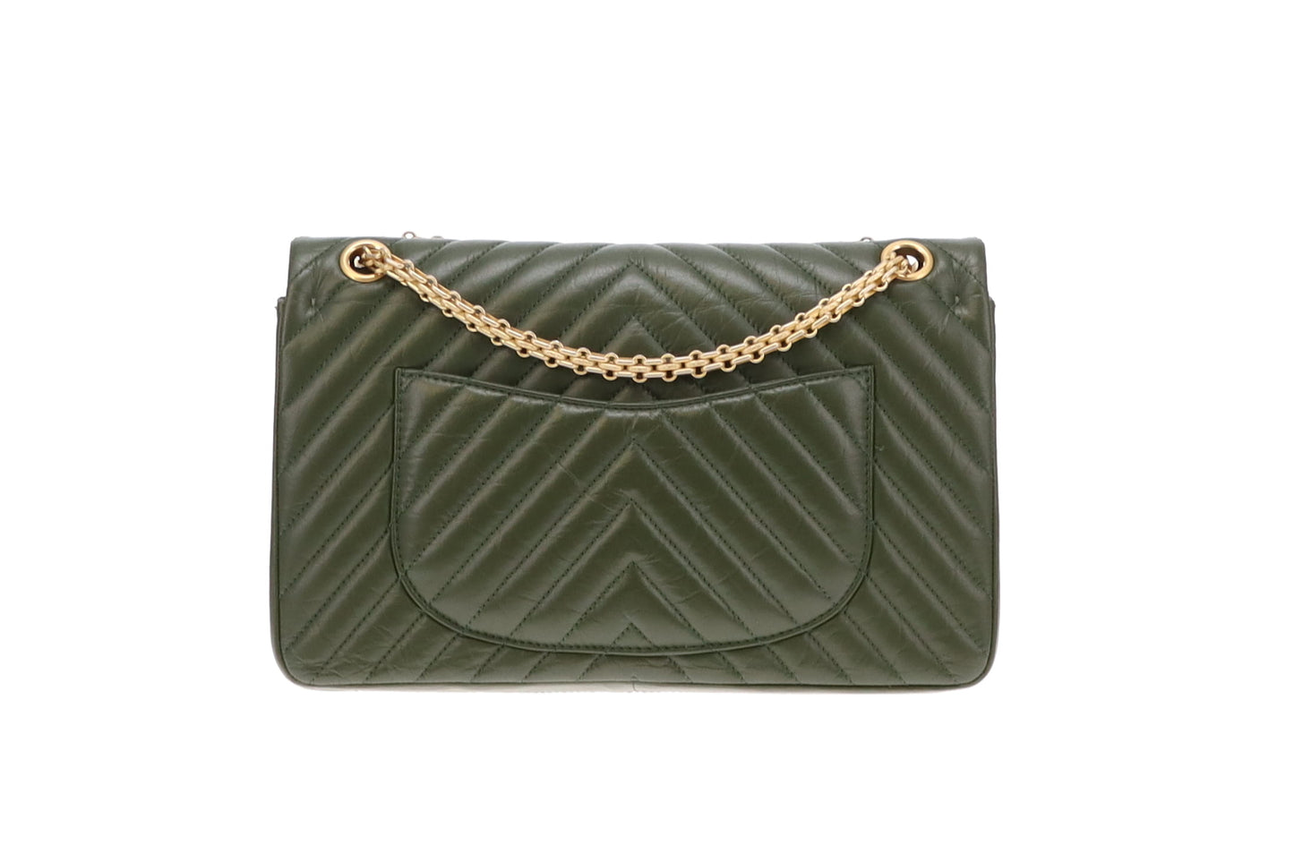 Chanel Chevron Reissue 2.55 Green With Gold Hardware 226