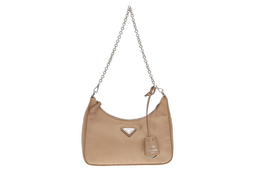 Prada Beige Nylon Re-Edition 2005 Crossbody Bag