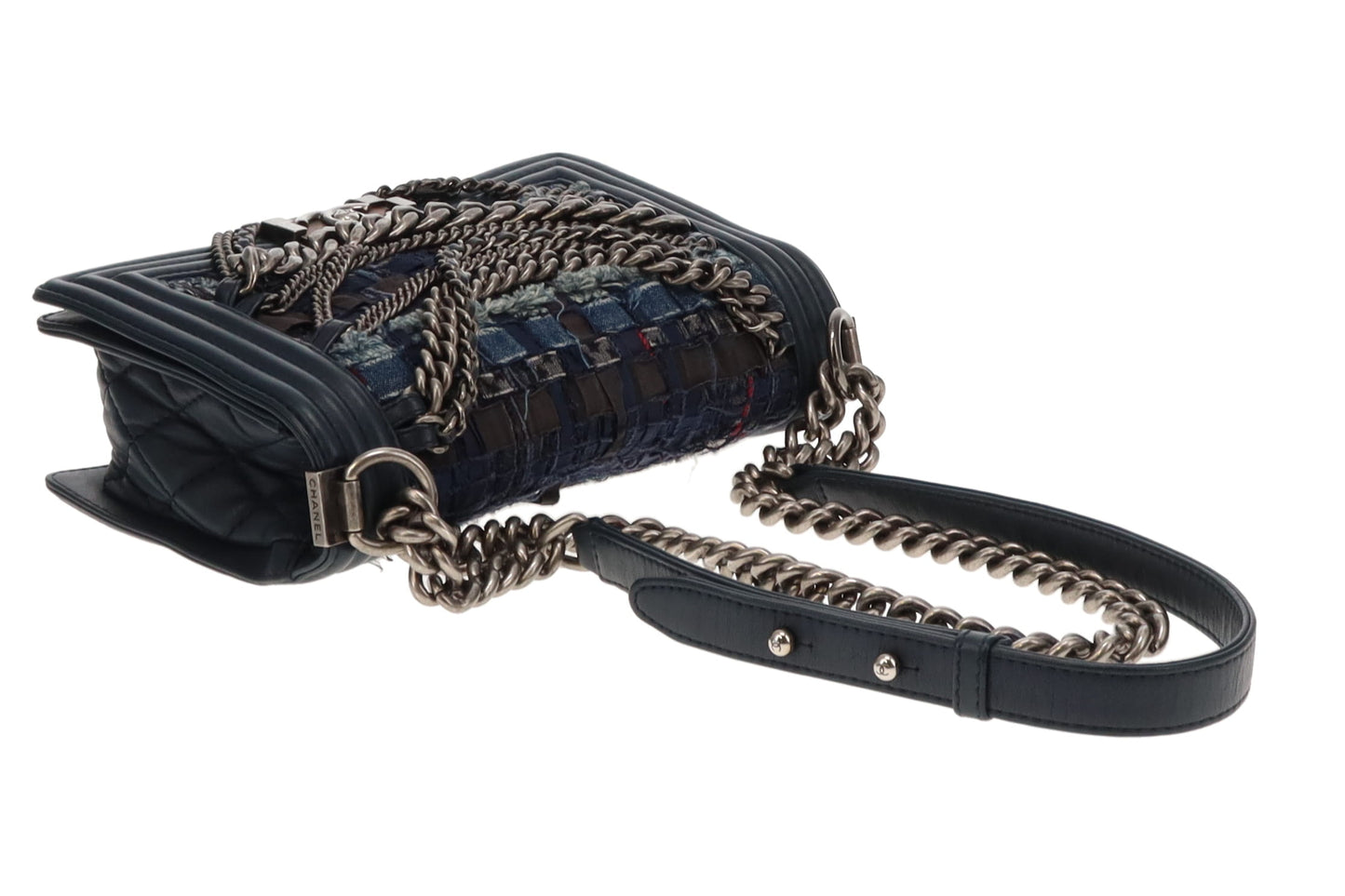 Chanel Boy Bag Medium Denim Patch Chain Detail Ltd Edition 20 Series