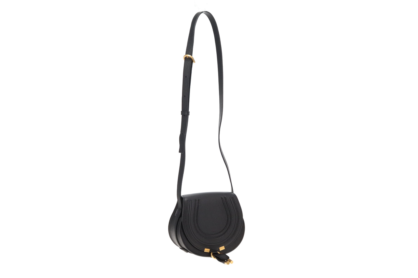 Chloe Black Small Marcie Saddle Bag