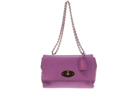 Mulberry Purple Glossy Goat Medium Lily Shoulder Bag