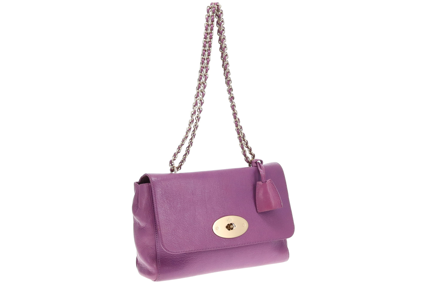 Mulberry Purple Glossy Goat Medium Lily Shoulder Bag