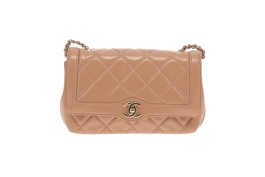 Chanel Shiny Beige Aged Calfskin Hold The Line Flap Bag 2019