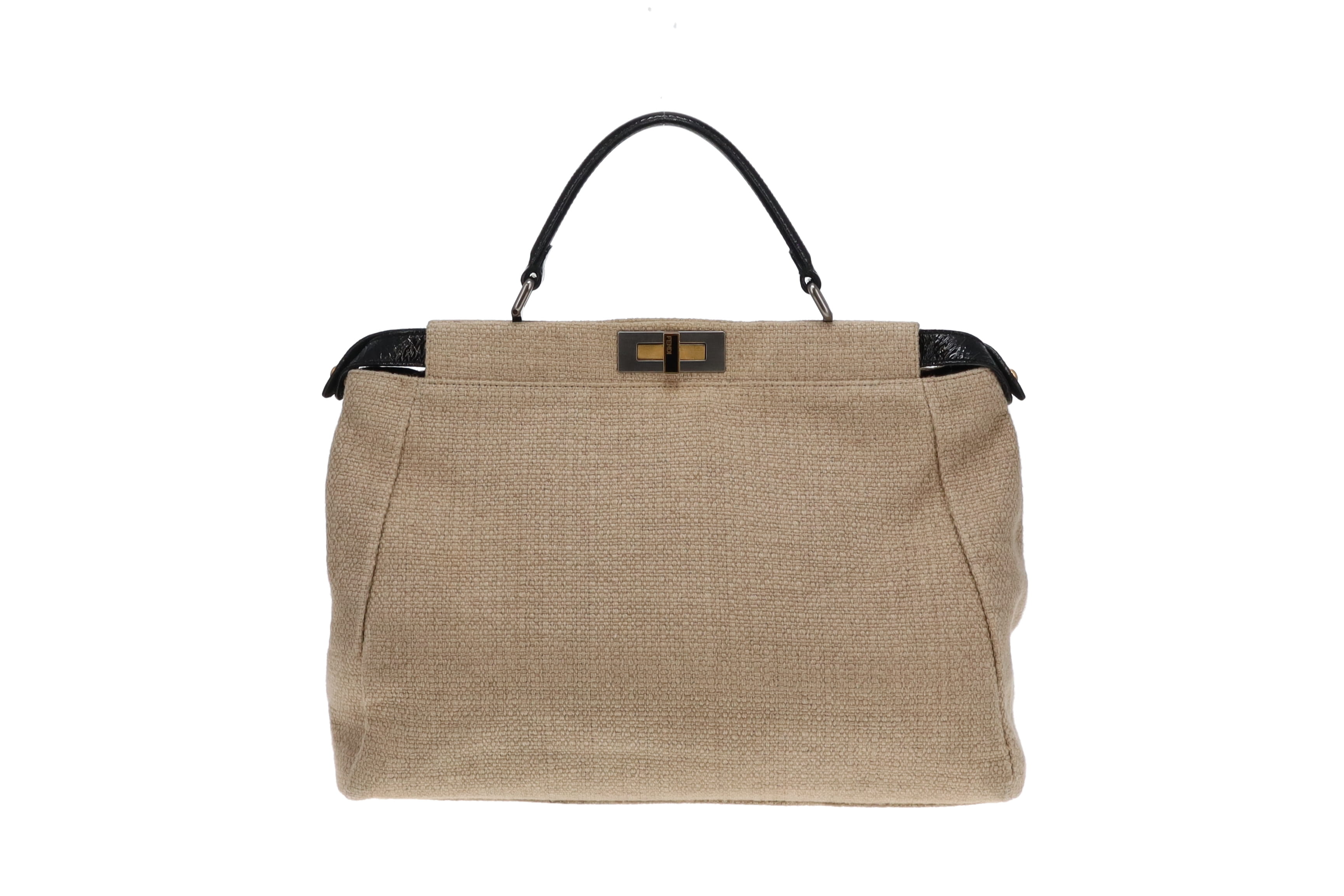 Fendi Canvas Peekaboo Tote Brown