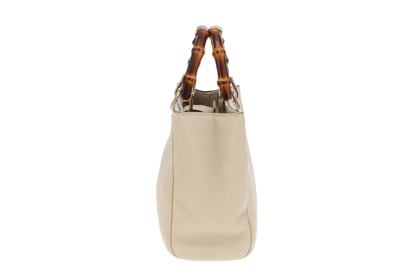 Gucci Cream Leather Bamboo Mini 2 way Shopper