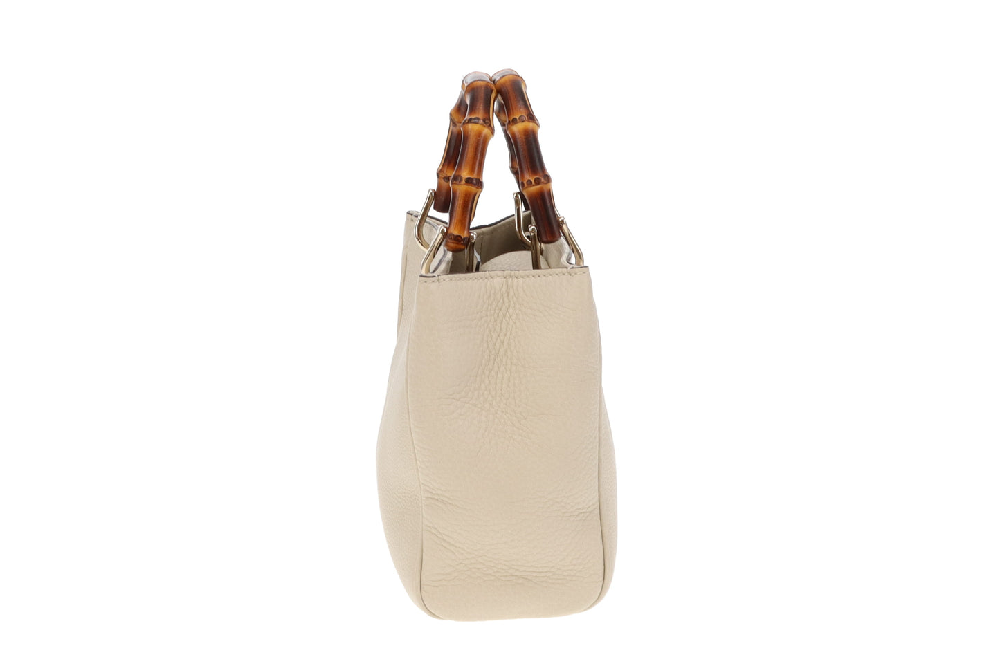 Gucci Cream Leather Bamboo Mini 2 way Shopper