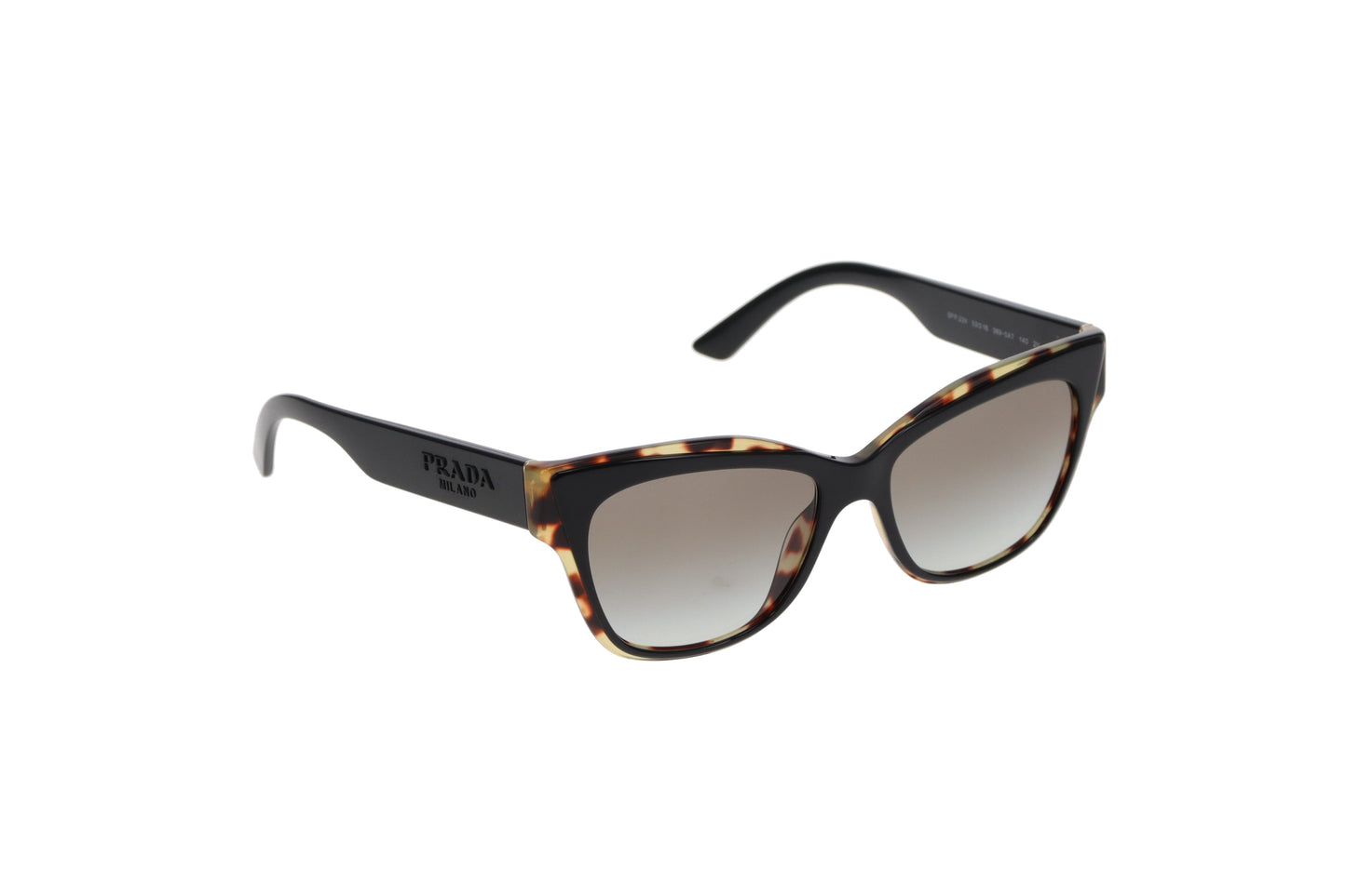 Prada Black and Tortoise SPR23X Cat Eye Sunglasses