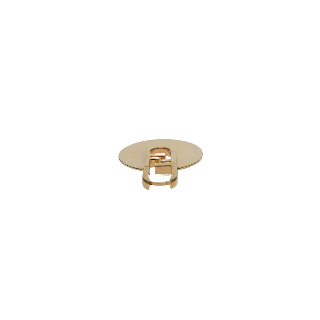 Fendi O'Lock Circular Single Earring Gold Tone Metal