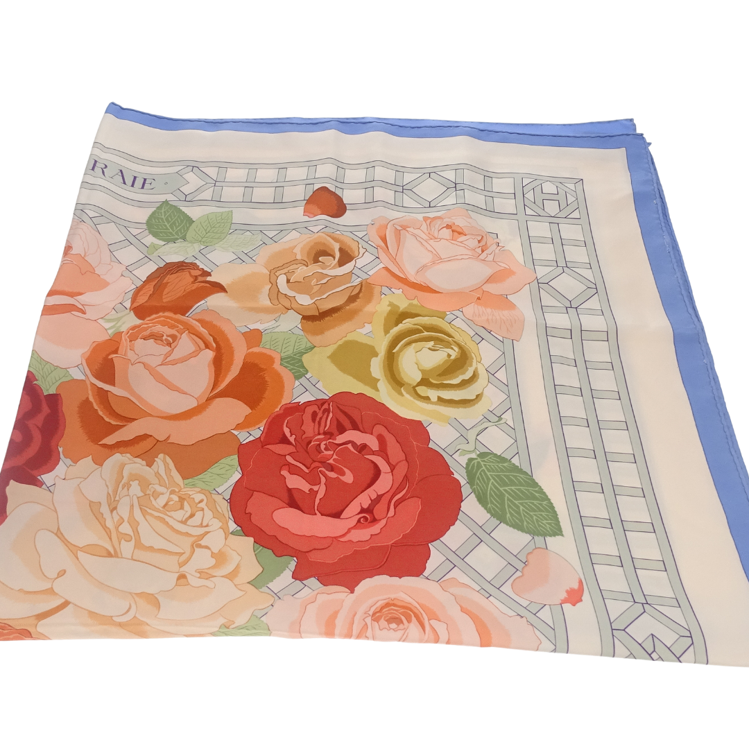 Hermes Pastel Tone 100% Silk Roseraie 90x90cm Scarf