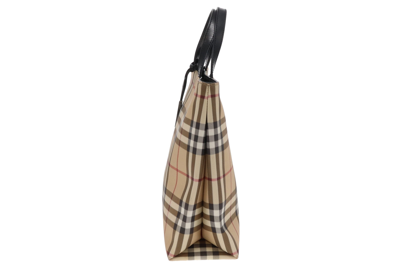 Burberry Check Coated Canvas Small Top Handle Tote Bag