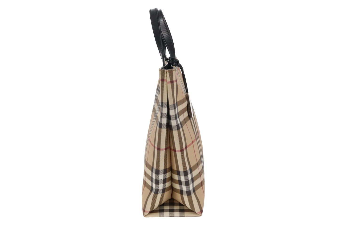 Burberry Check Coated Canvas Small Top Handle Tote Bag