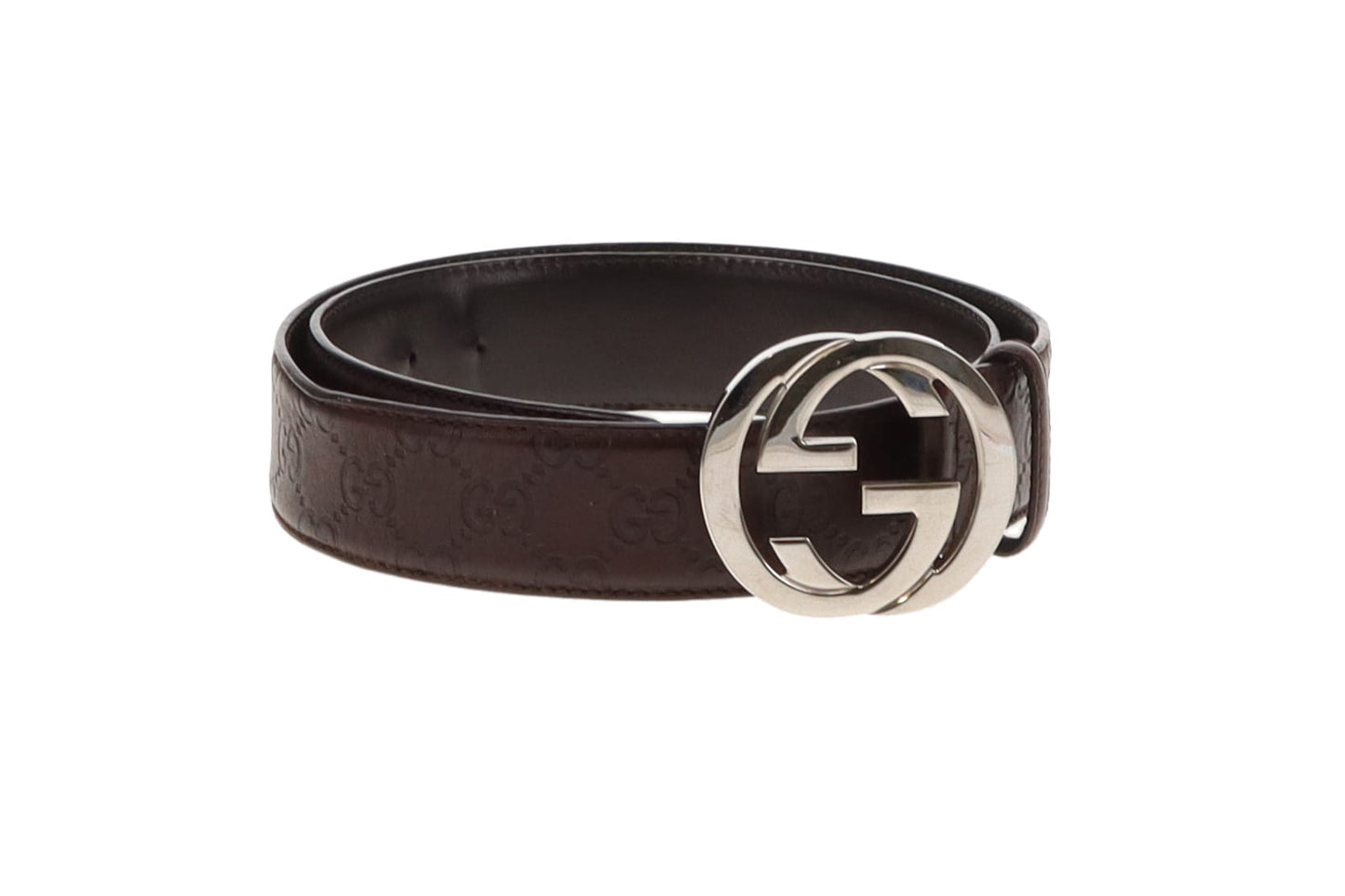 Gucci Dark Brown Guccissima Leather Belt 85cm