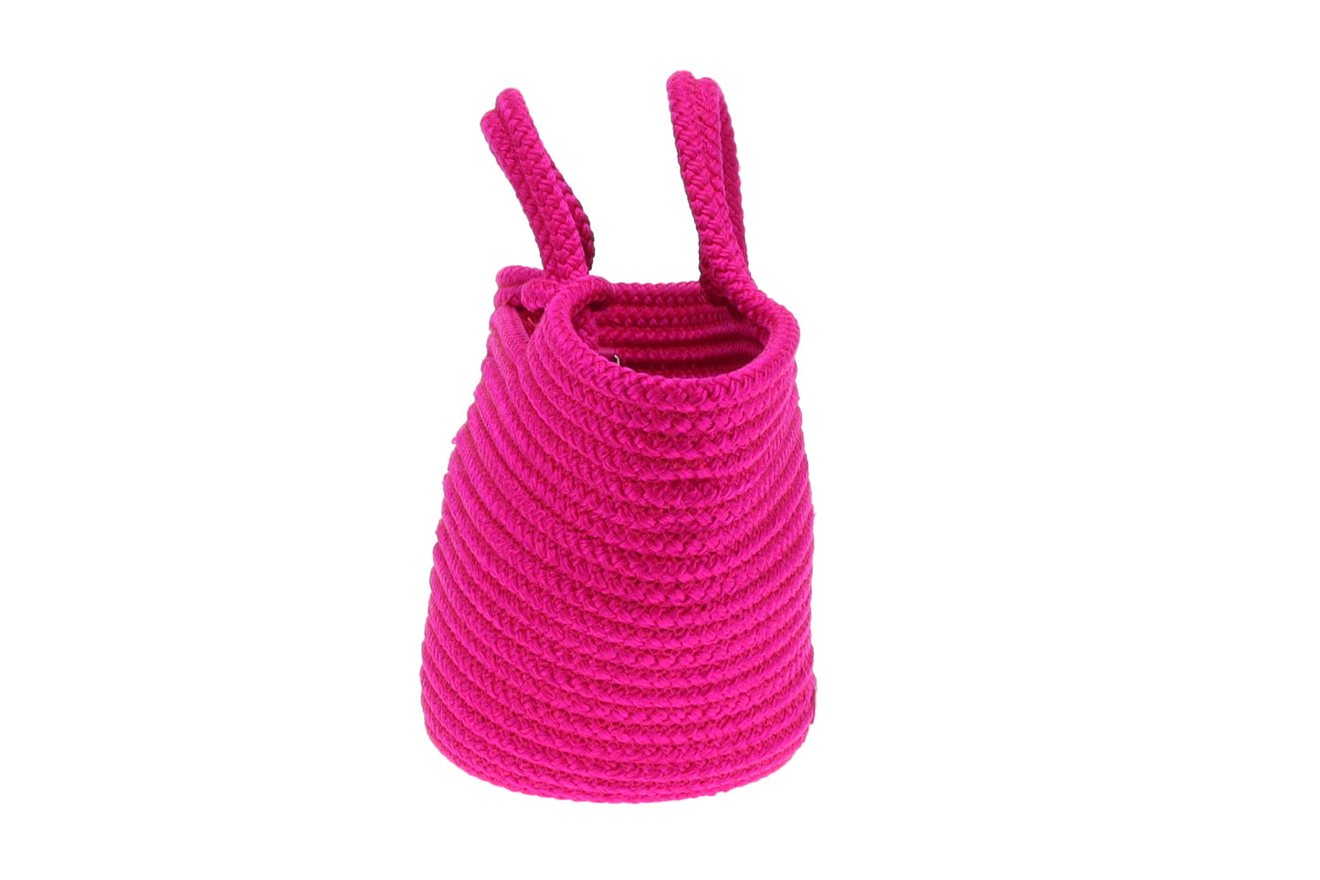 Balenciaga Hot Pink Small Ibiza Woven Basket Bag