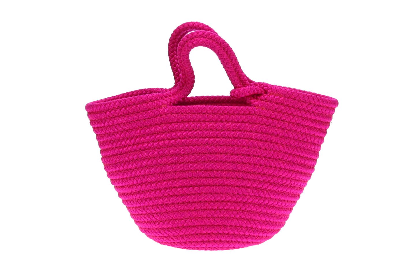 Balenciaga Hot Pink Small Ibiza Woven Basket Bag