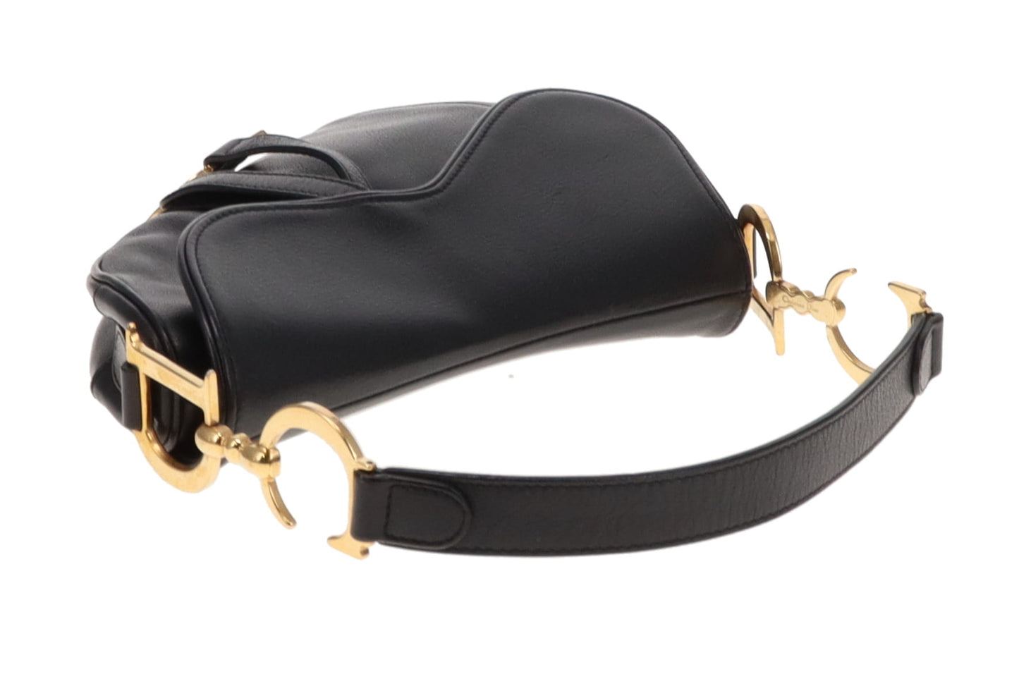 Dior Black Leather GHW Vintage Saddle Bag 2004