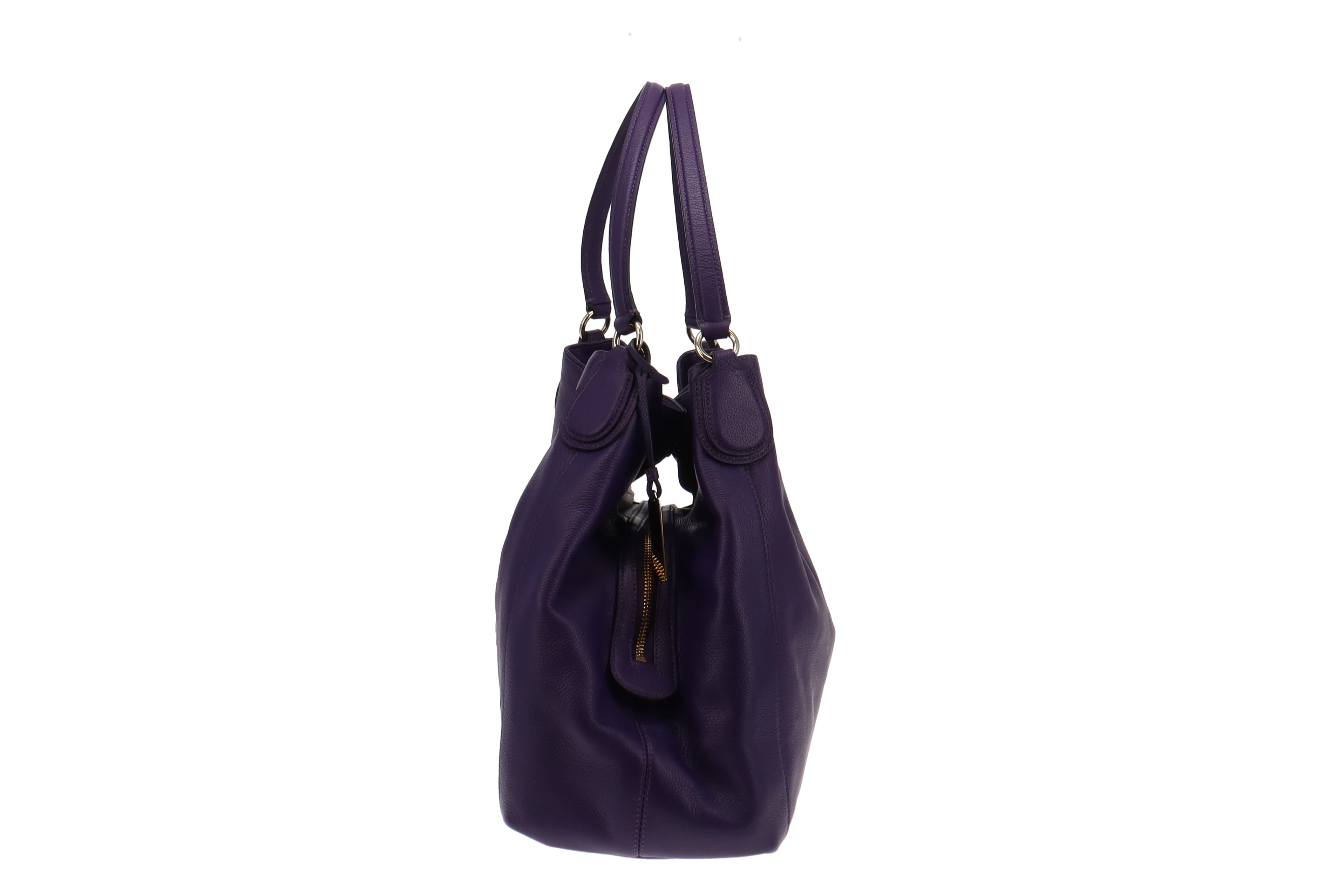 Purple and black coach purse hot sale