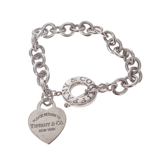 Tiffany & Co Sterling Silver RTT Heart Tag Toggle Bracelet