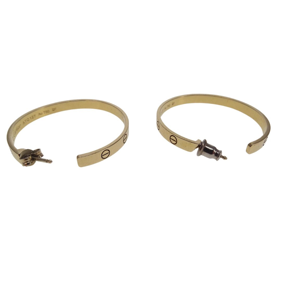 Cartier 18K Gold Large Model Love Hoop Earrings