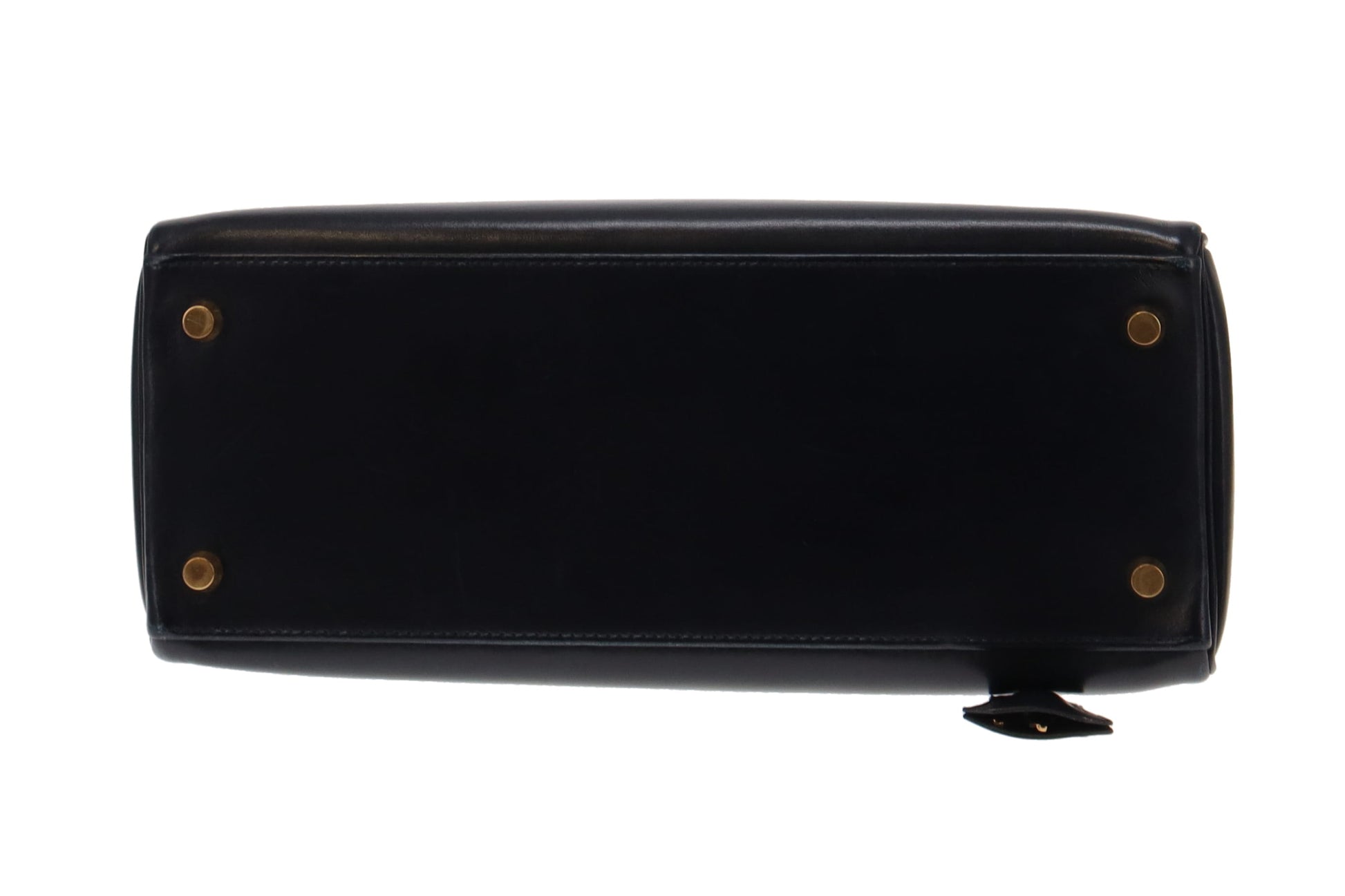 Kelly 28 leather handbag Hermès Navy in Leather - 34607739