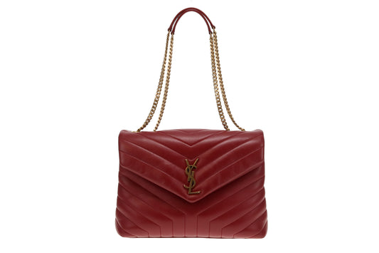 Saint Laurent Medium Loulou Red Matelasse Leather GHW