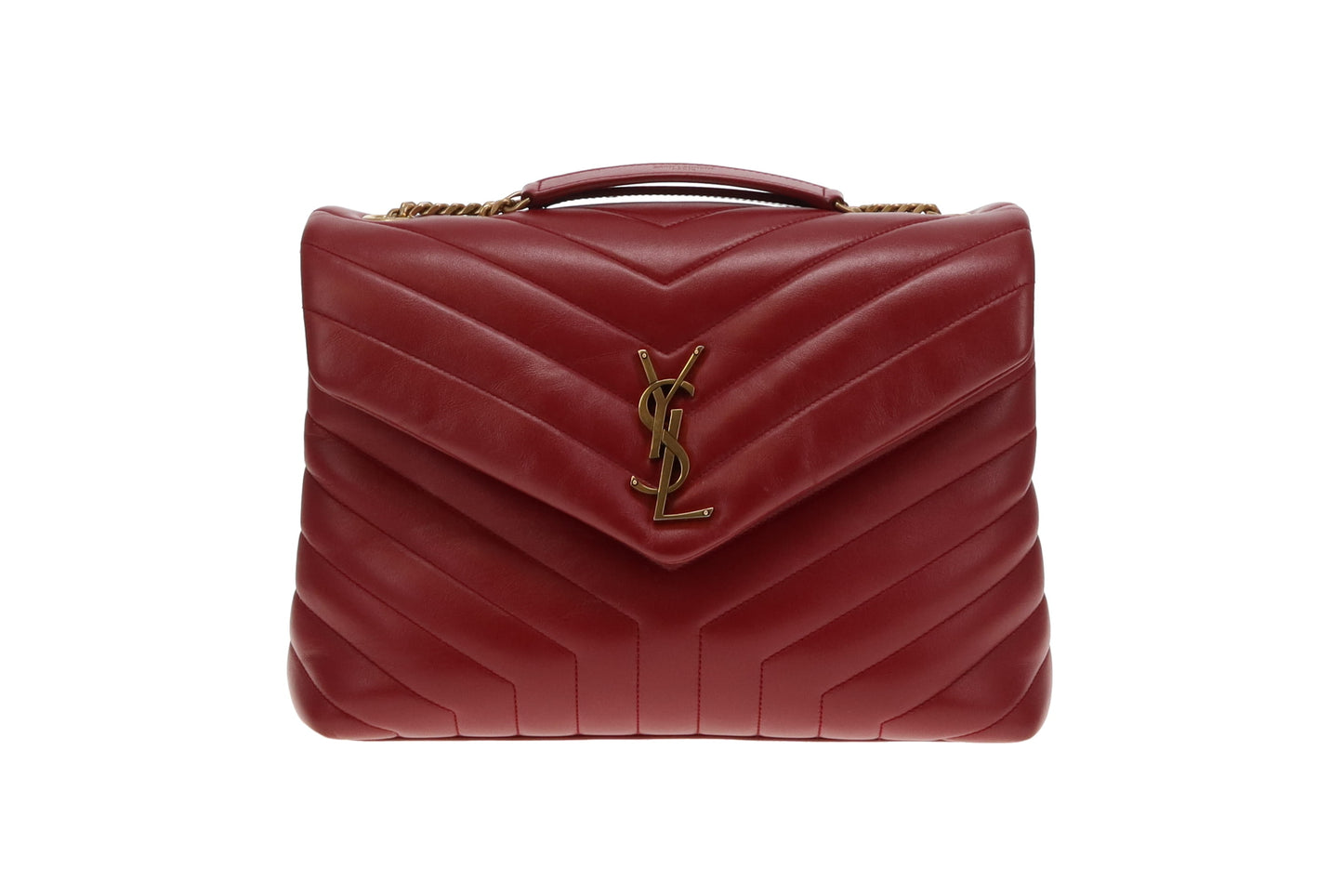 Saint Laurent Medium Loulou Red Matelasse Leather GHW