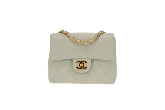 Chanel Vintage Mint Green Mini Square With 24K CC