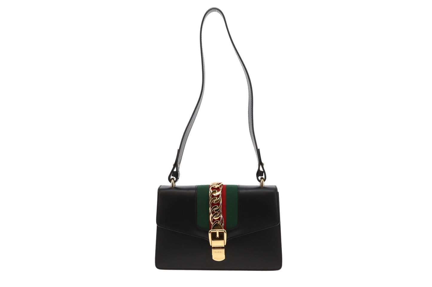 Gucci Black Smooth Leather Small Sylvie Shoulder Bag 2