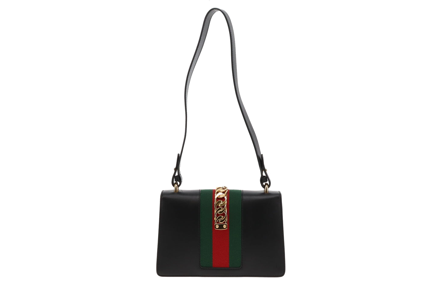 Gucci Black Smooth Leather Small Sylvie Shoulder Bag 2