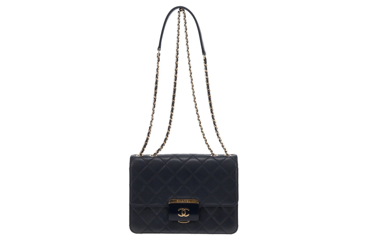 Chanel Navy Calfskin Beauty Lock Bag 2016