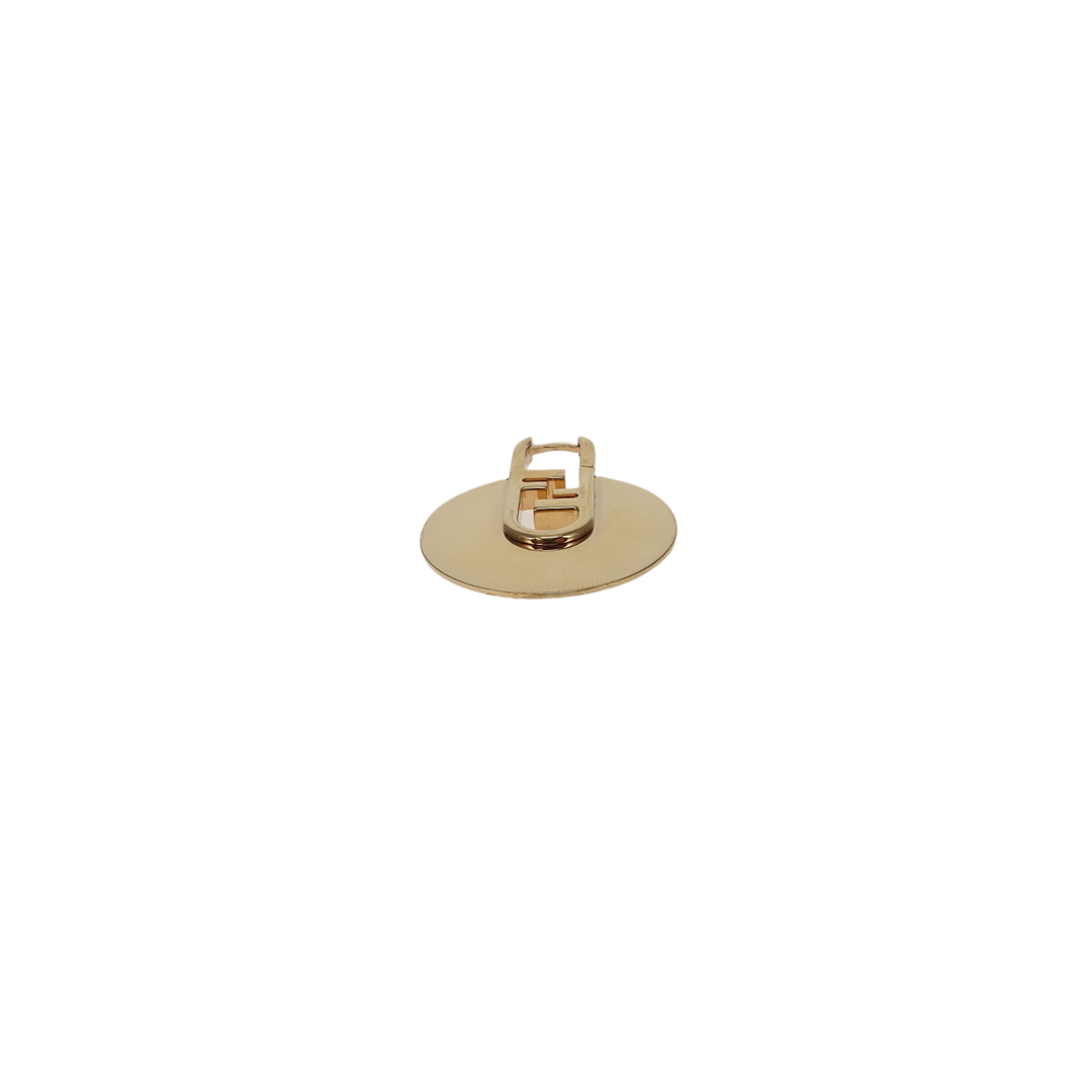 Fendi O'Lock Circular Single Earring Gold Tone Metal