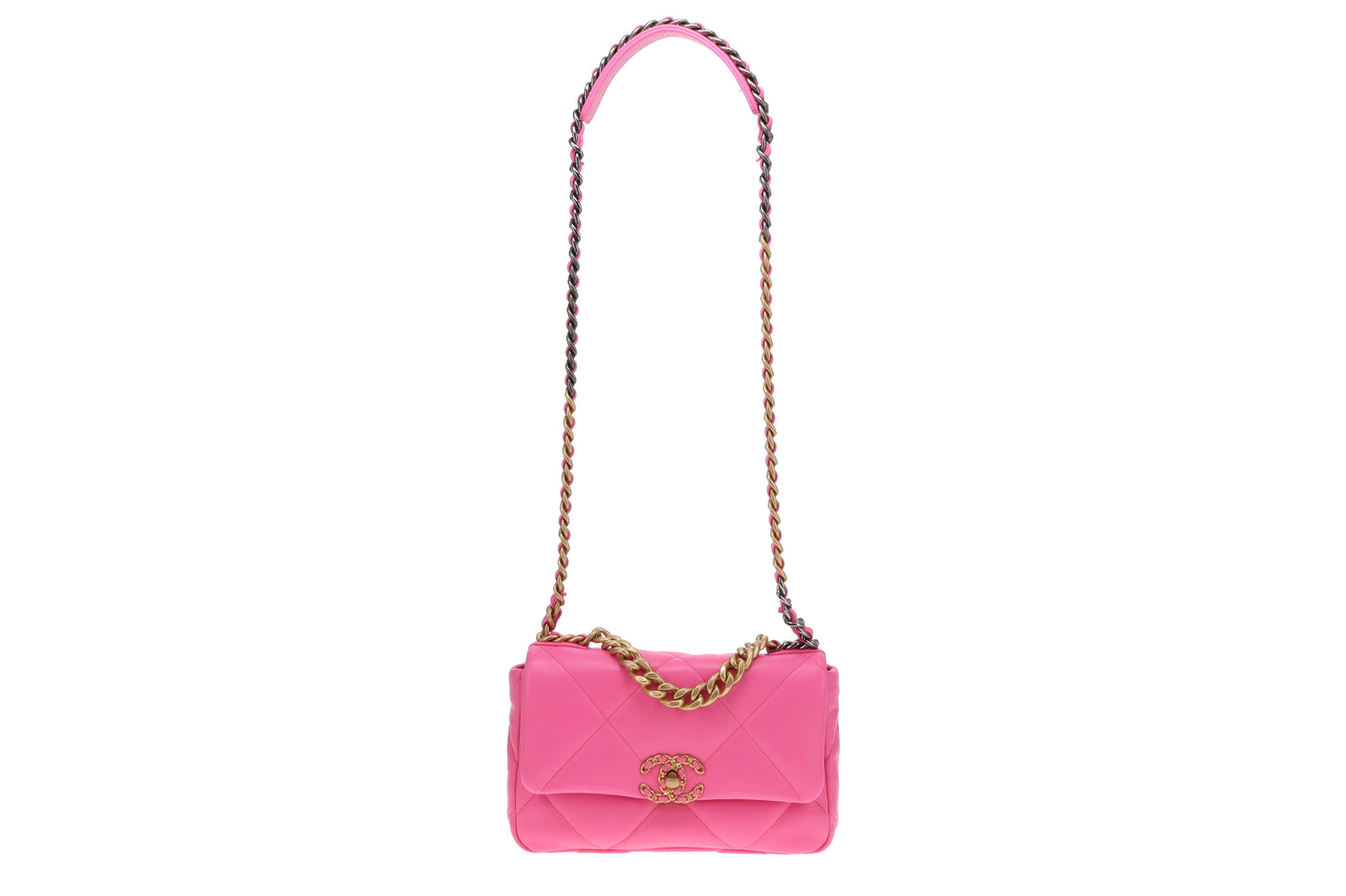 Chanel 19 Small Hot Pink Leather 2021