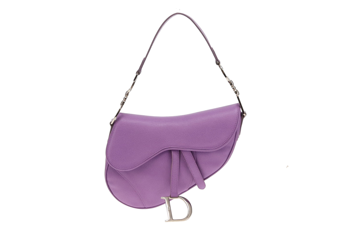 Dior Purple Leather SHW Vintage Saddle Bag 2004