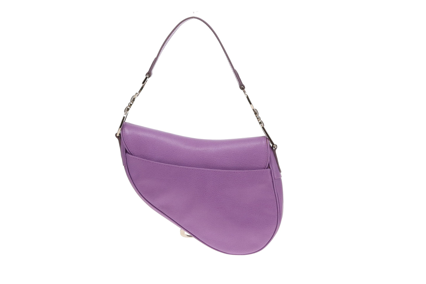 Dior Purple Leather SHW Vintage Saddle Bag 2004