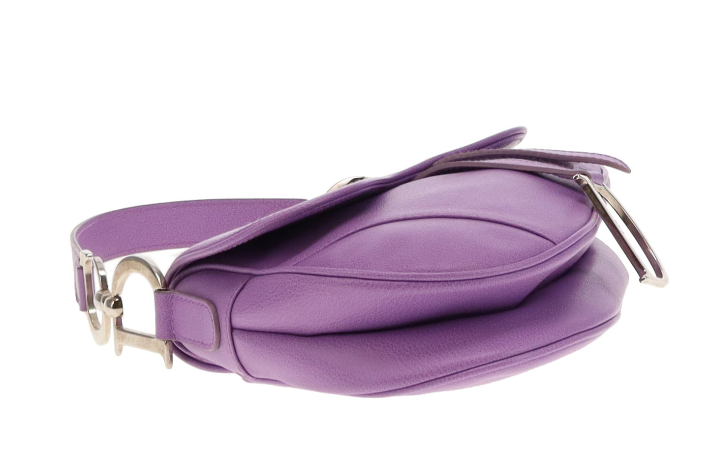 Dior Purple Leather SHW Vintage Saddle Bag 2004