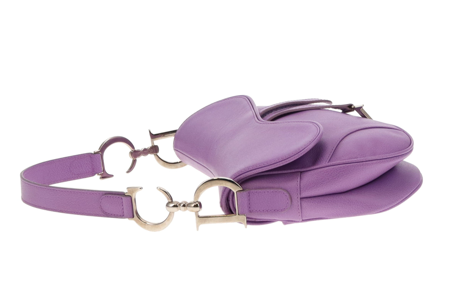 Dior Purple Leather SHW Vintage Saddle Bag 2004