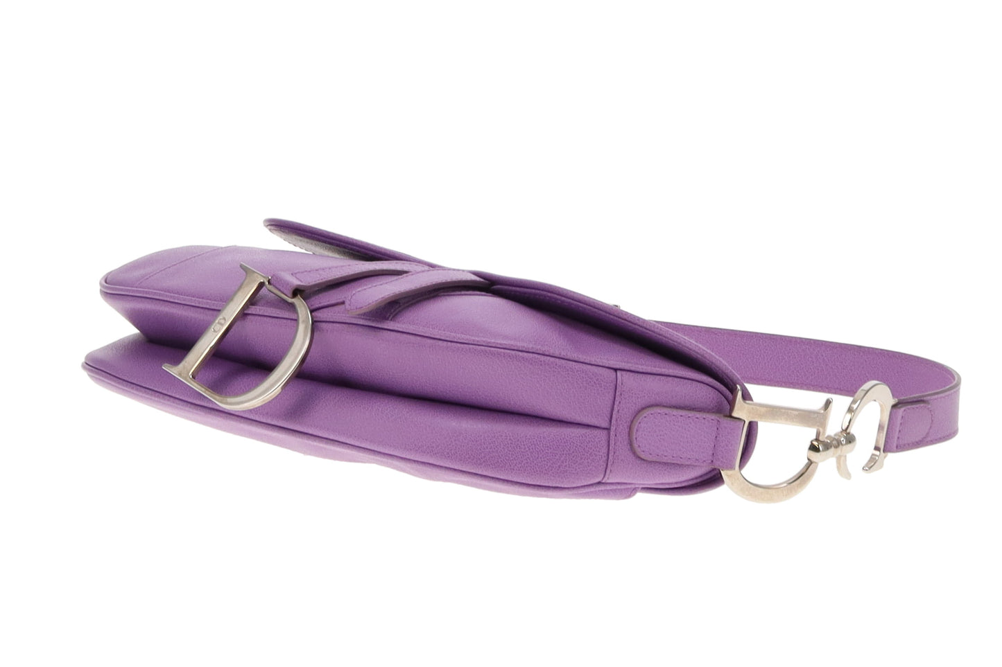 Dior Purple Leather SHW Vintage Saddle Bag 2004