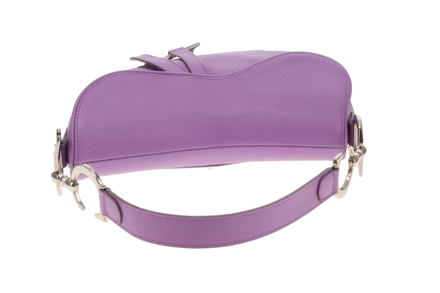 Dior Purple Leather SHW Vintage Saddle Bag 2004