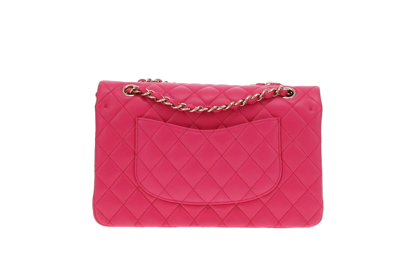 Chanel Hot Pink Medium Lambskin Classic Double Flap GMHW 2016