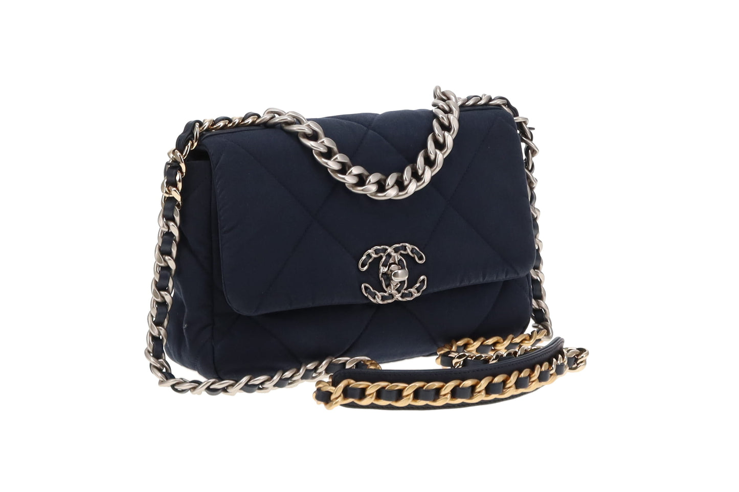 Chanel 19 Small Navy Blue In Quilted Fabric 2022