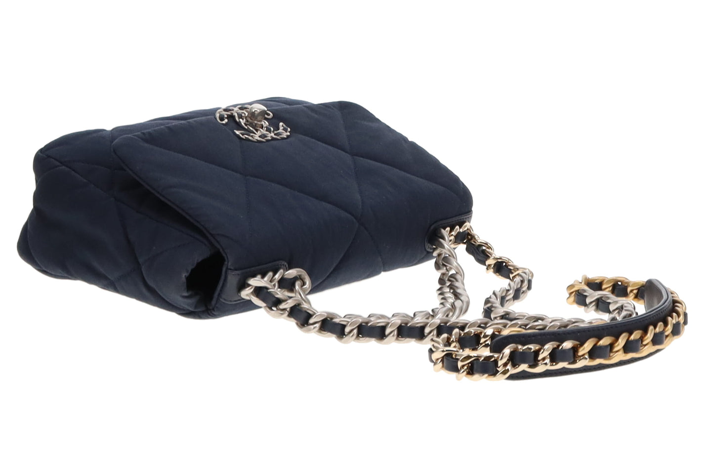 Chanel 19 Small Navy Blue In Quilted Fabric 2022