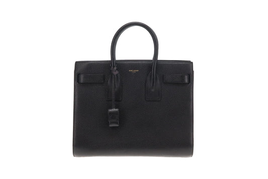 Saint Laurent Black Grained Leather Small Sac De Jour with Strap 2014